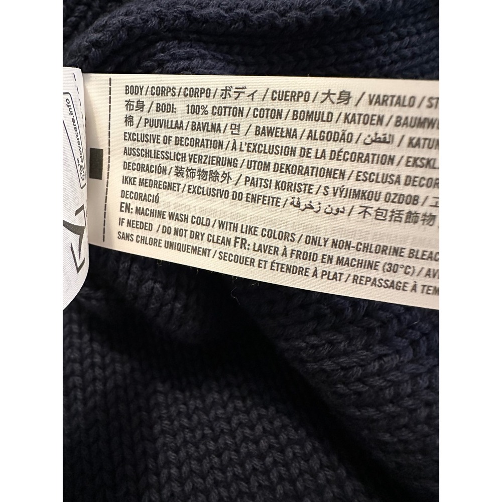 NWT Abercrombie & Fitch Womens Rolled Hem Crochet Knit Cottagecore Preppy Ble - Picture 11 of 11